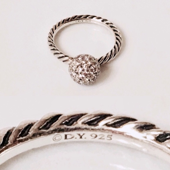 David Yurman 8mm Pave Diamond Elements Stack Ring - Picture 5 of 8